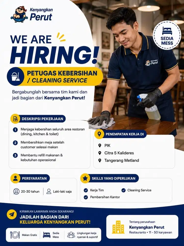 LOWONGAN KERJA CLEANING RESTO