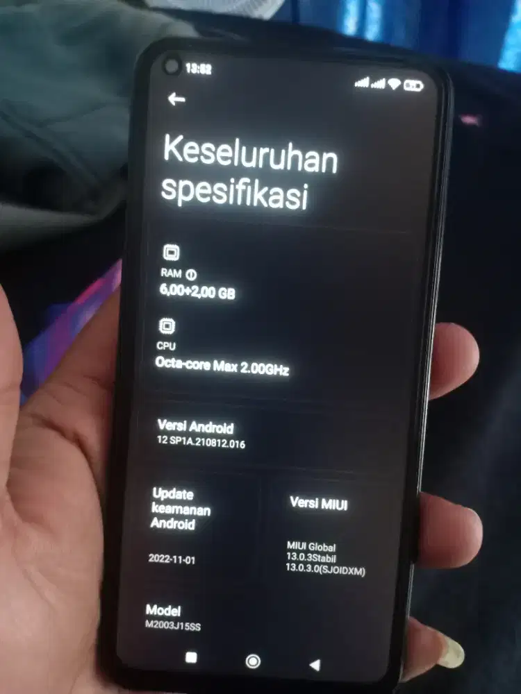 Xiaomi note 9 6+2/128