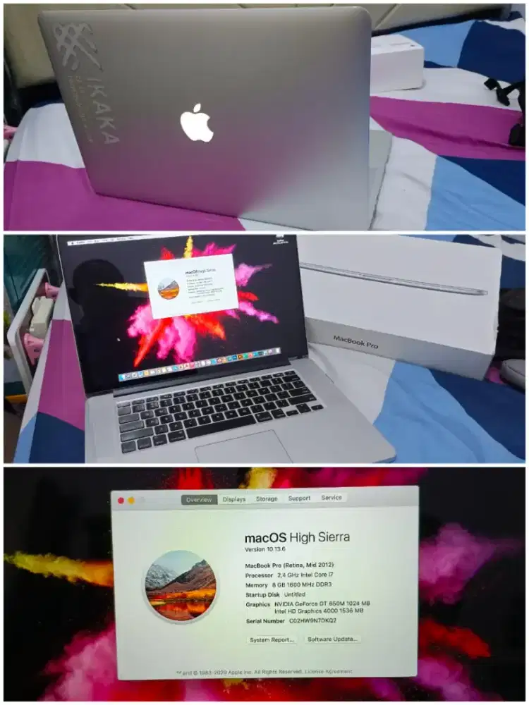 Macbook Pro (Retina  Mid 2012)
Core i7 8/256