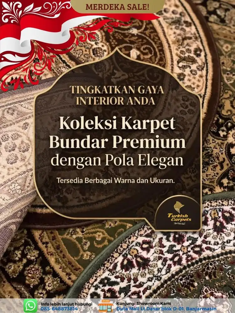 KARPET BUNDAR UNTUK MEJA HIAS