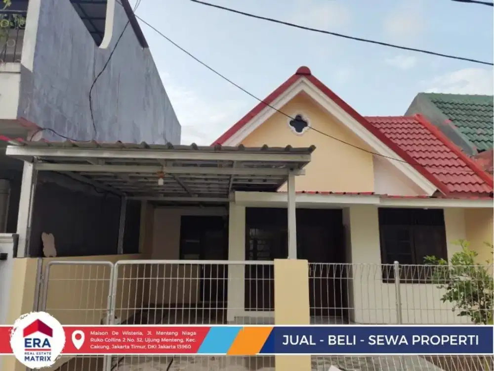 Sewa Rumah 1 Lantai Full Renovasi di Taman Pulo Gebang Cakung, LT 120 m², 2+1 Kamar Tidur