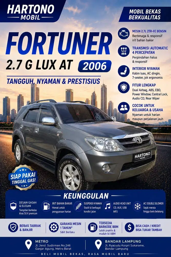 FORTUNER 2.7 G LUX AT 2006
