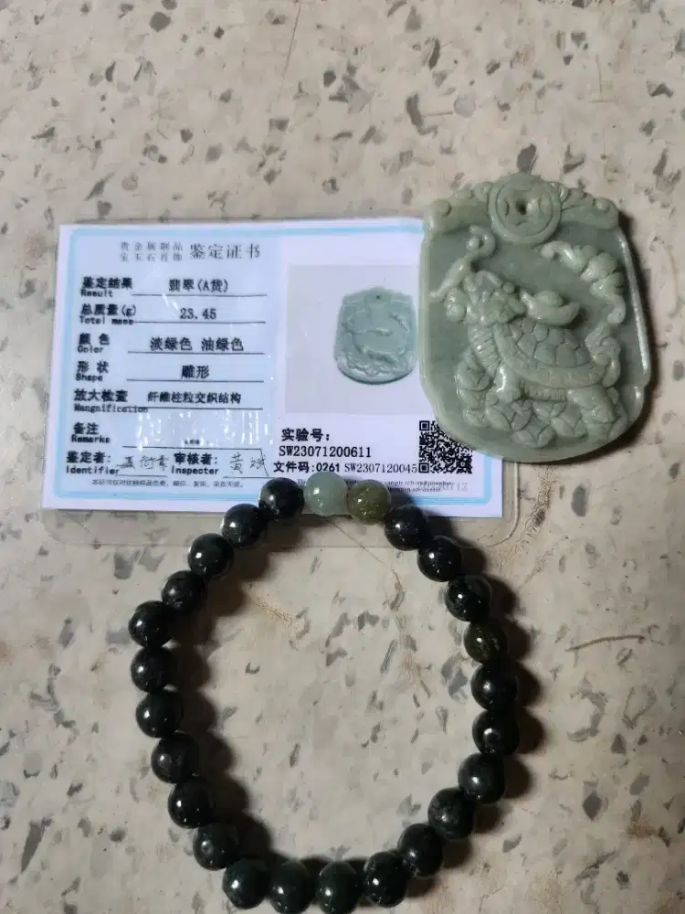 Liontin giok burma asli tipe A dan gelang giok burma A borongan