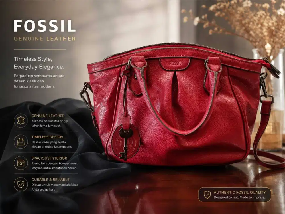 Tas Fossil Merah Preloved – Elegan & Masih Bagus – Nego