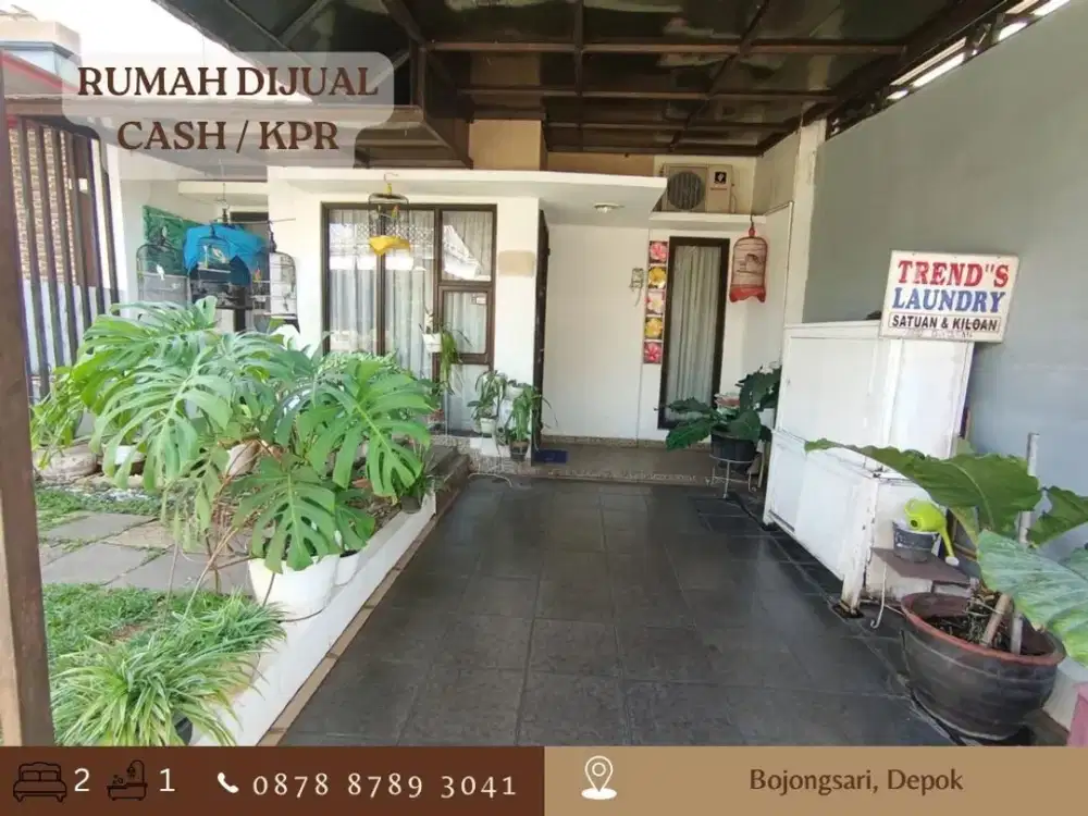 Rumah Jual CASH / KPR full furnish di Bojongsari Depok dkt Tol Gaplek