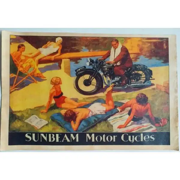 Iklan kertas Sepeda motor SUNBEAM zaman kolonial Belanda
