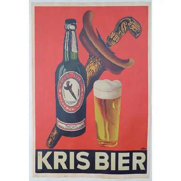 Iklan kertas KRIS BIER kolonial Belanda