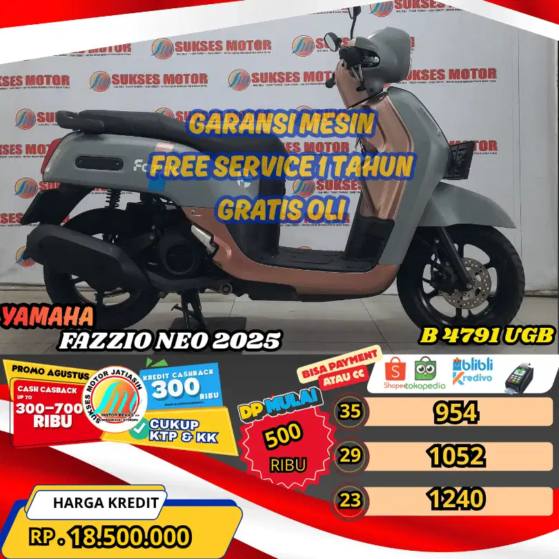 FAZZIO NEO 2025 BISA PAYMENT SPYLATER KREDIVO & CC (SUKSESMOTOR)