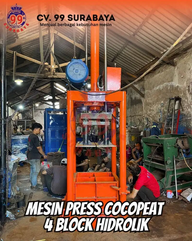 Mesin Press Cocopeat 4 Block - Termurah - BARU