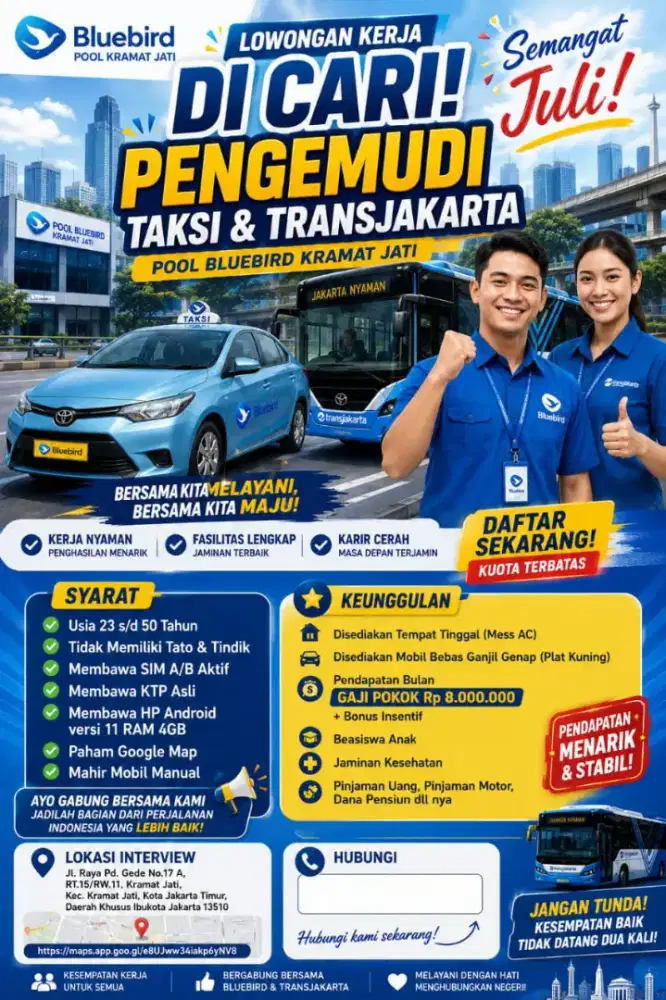 Dibuka lowongan driver