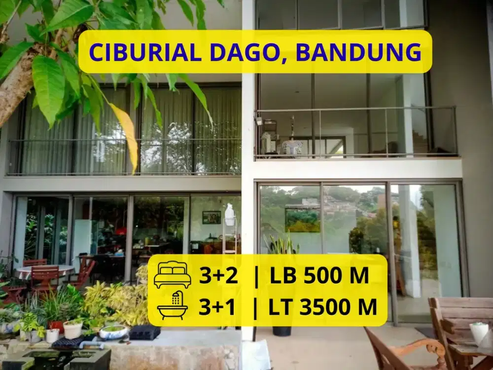 DIJUAL RUMAH LUXURY & MEWAH – CIBURIAL DAGO, BANDUNG LT 3.500 m² | LB ±500 m² | 3+2 KT | 3+1 KM | FULL FURNISHED