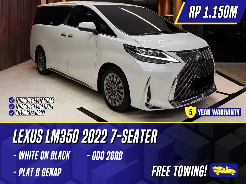 Lexus LM350 2022 7 Seater White on Black Putih LM 350
