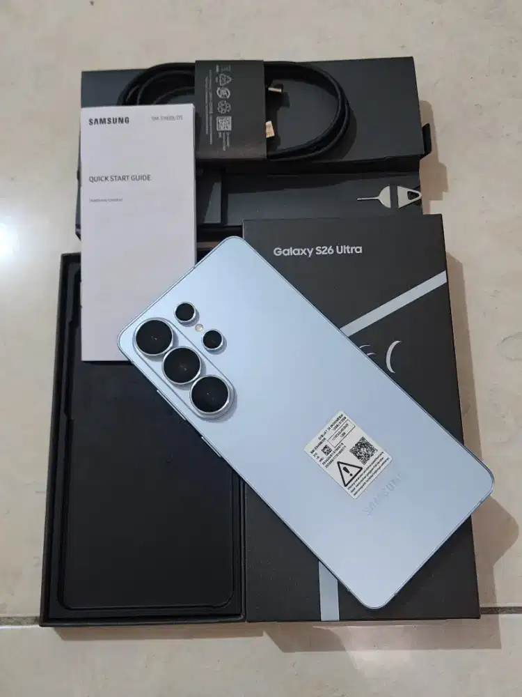 Samsung S26 Ultra 5G 12/512Gb, warna Sky Blue SEIN, kondisi 100% Mulus