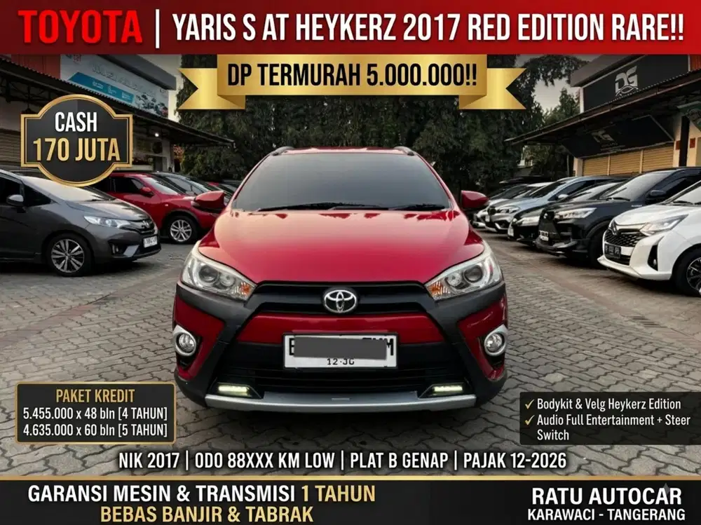 DP PROMO 5JT YARIS S HEYKERZ 2017 MATIC RED