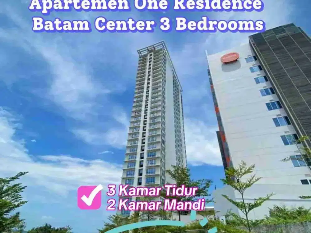 DIJUAL Apartment 2 Unit jadi 1 One Residence Batam Center 3 Bedrooms