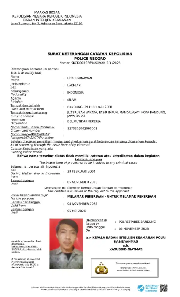 Info lowongan pekerjaan