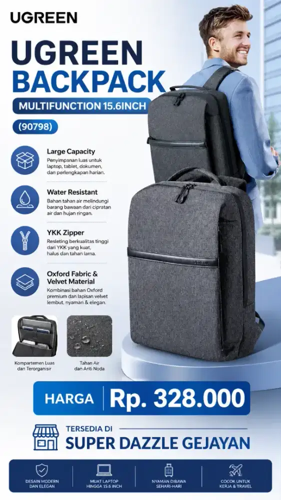 UGREEN BACKPACK MULTIFUNCTION 15.6INCH (90798)