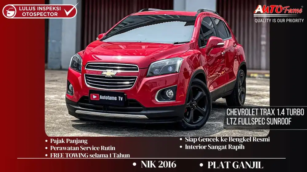 Chevrolet Trax 1.4 Turbo LTZ Fullspec Sunroof NIK 2016 Red On Black