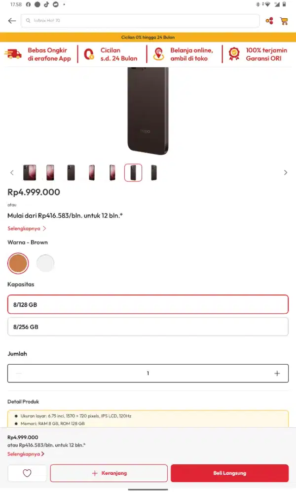Oppo a6s 8 GB/128 GB