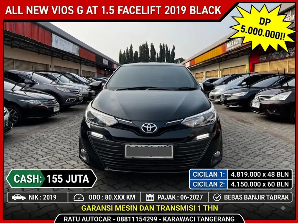 DP PROMO 5JT ALL NEW VIOS G MATIC 2019 FACELIFT BLACK EDITION
