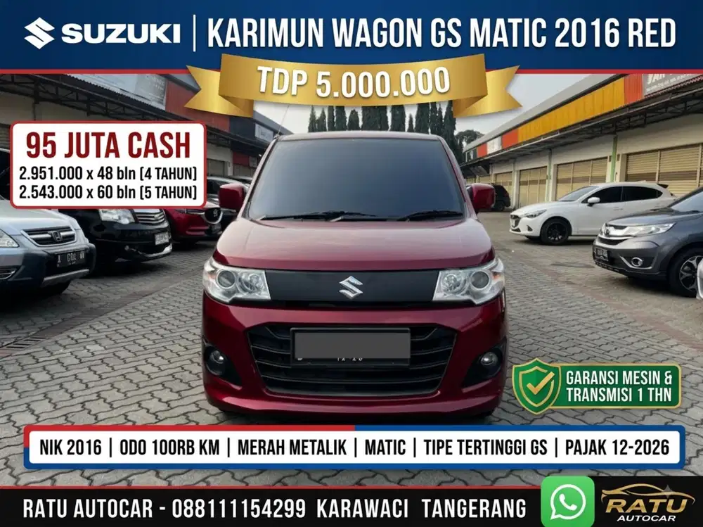 DP CUMA 5JT ANGSURAN CUMA 2JUTAAN KARIMUN WAGON GS MATIC 2016 RED