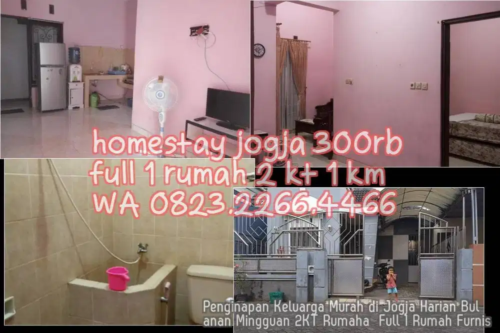 Penginapan Keluarga Murah di Jogja Harian Bulanan Mingguan 2KT Rumaha