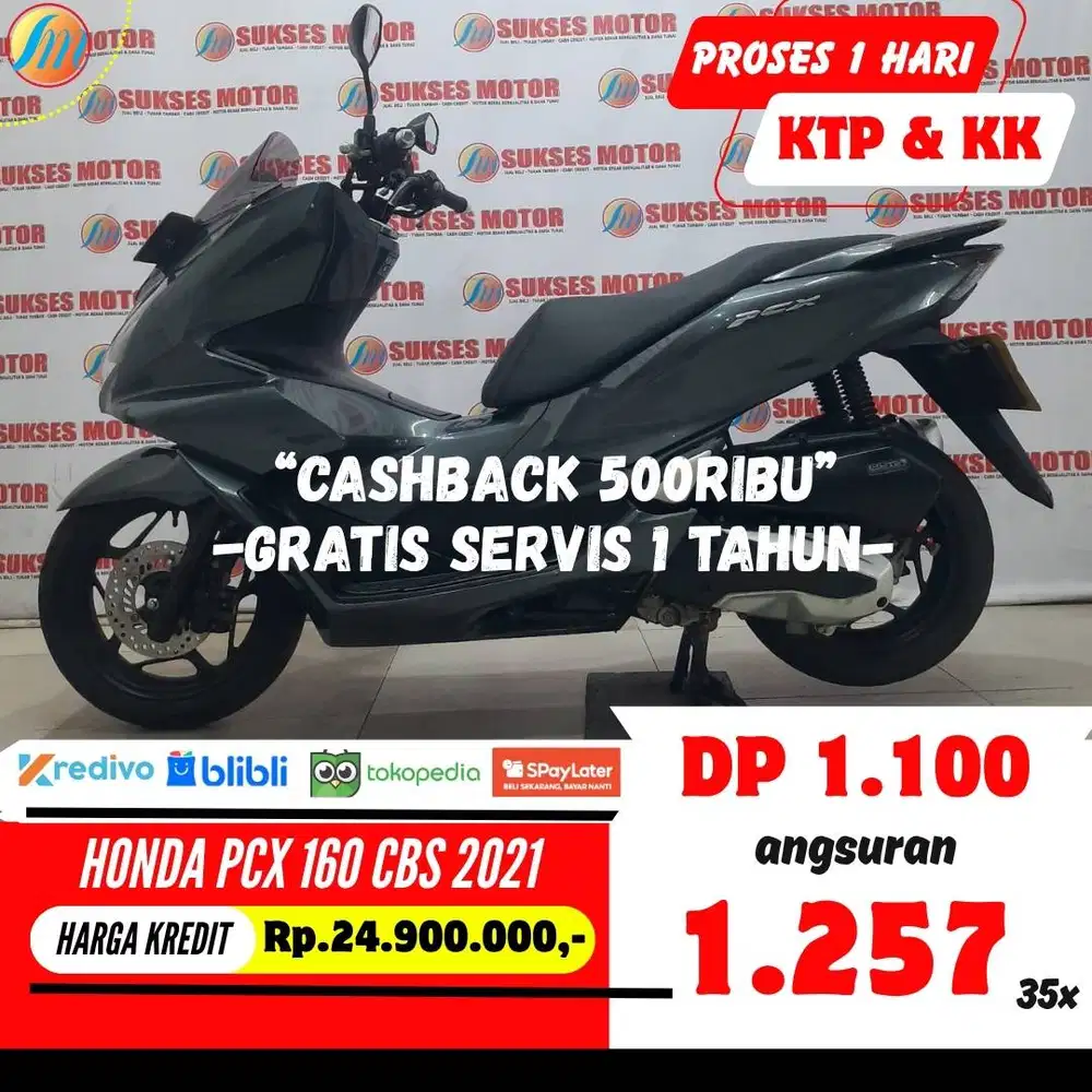 KREDIT MURAH HONDA PCX 160 CBS 2021 ANGSURAN RENDAH BERGARANSI KTP KK
