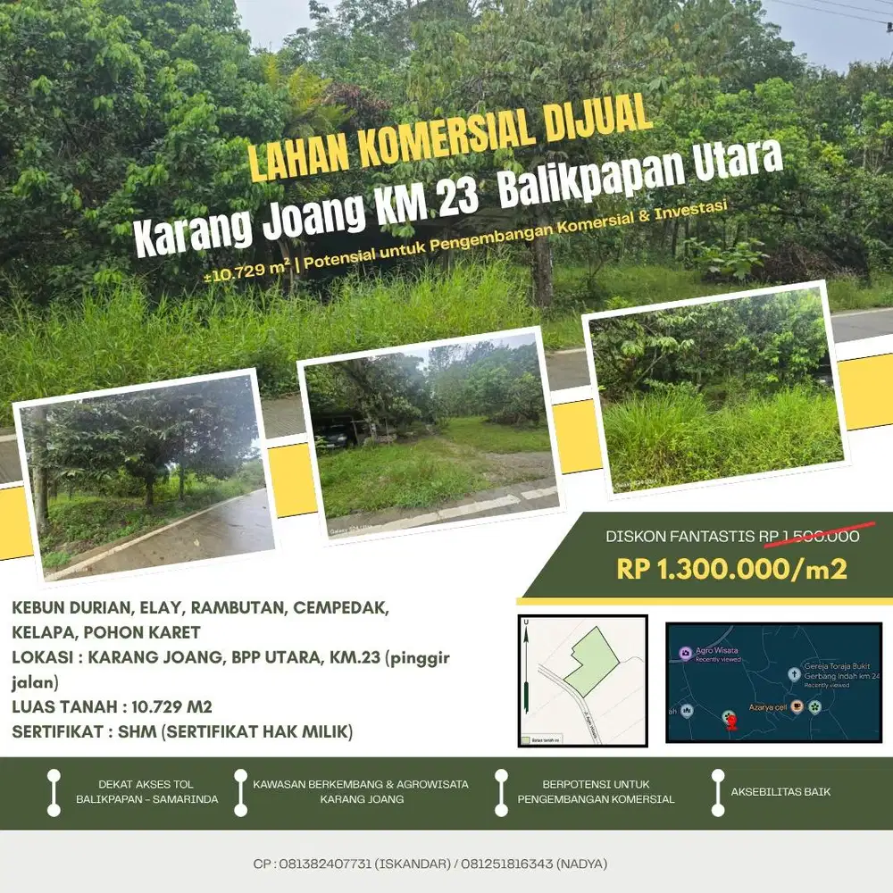 DIJUAL LAHAN KARANG JOANG KM 23, BALIKPAPAN UTARA