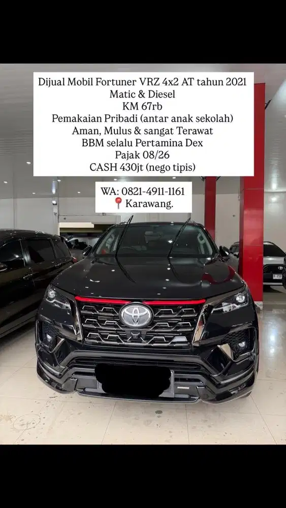 Dijual Mobil Fortuner VRZ 2021