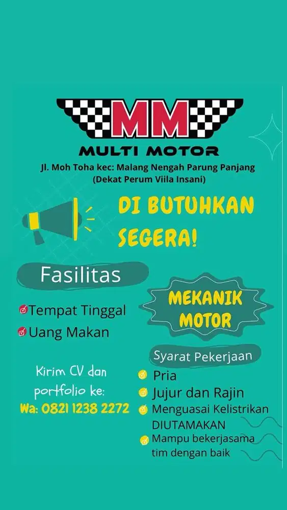 LOWONGAN MEKANIK MOTOR