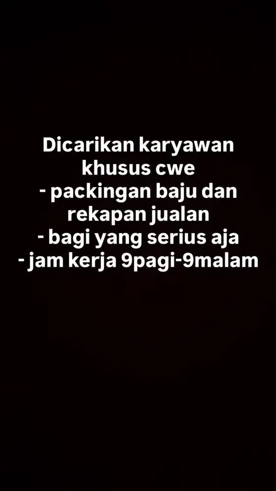 KHUSUS CEWEK SERIUS DM