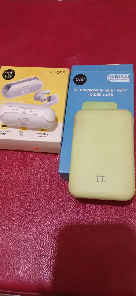 Jual ear phone wirelless stereo. Dan IT power bank PB11 10.000 M AH
