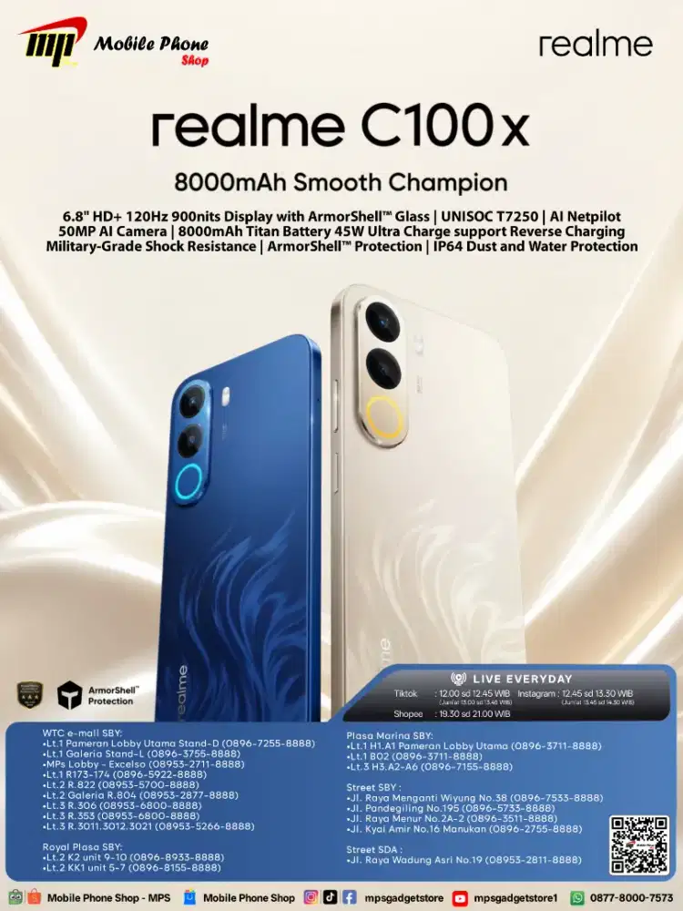 REALME C100X ram  6/128