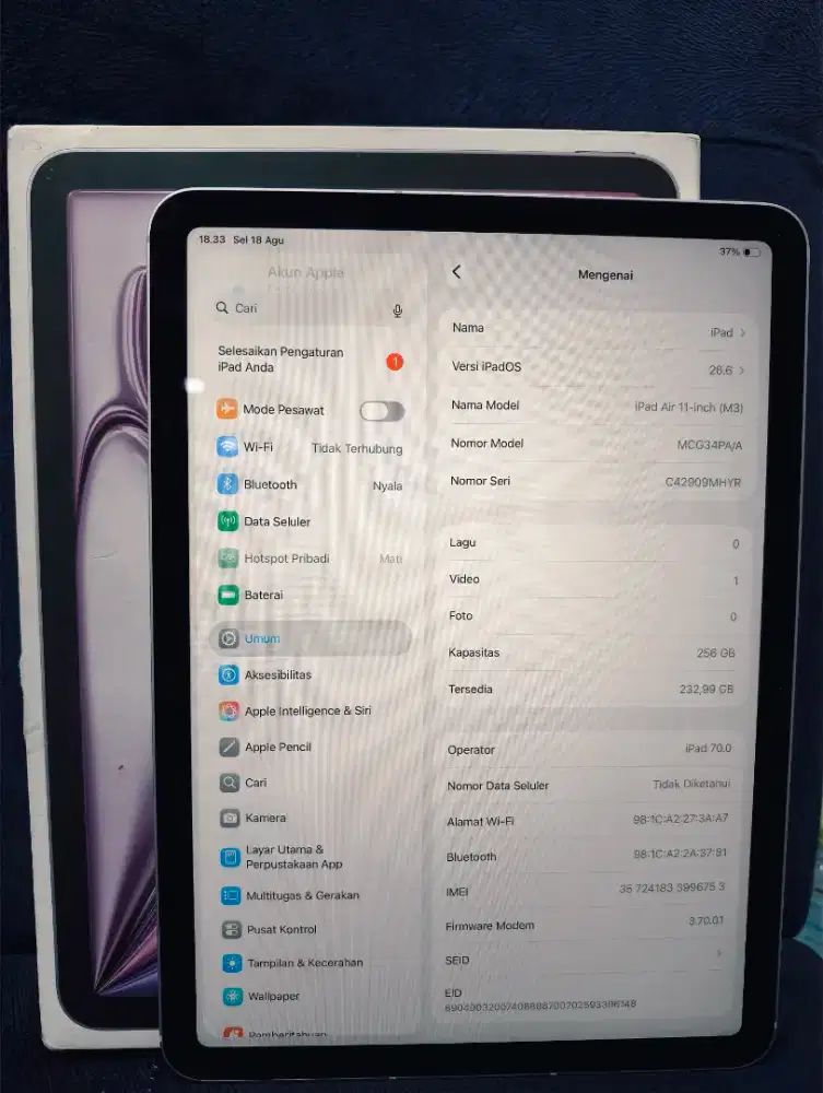 iPad Air M3 Wifi Celuller 256GB iBox Purple
