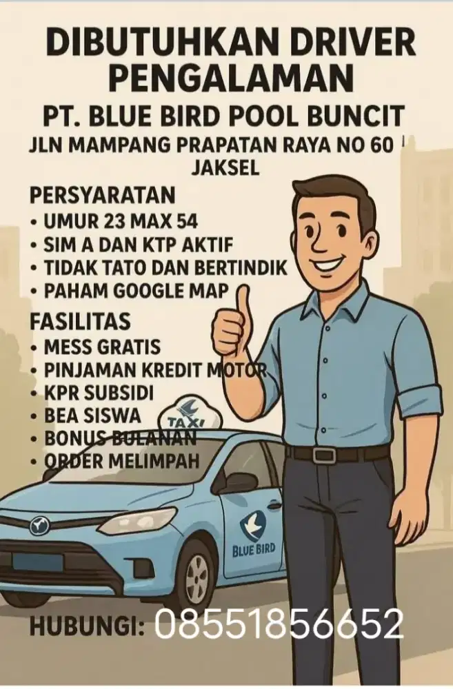 Dibutuhkan driver taksi meter