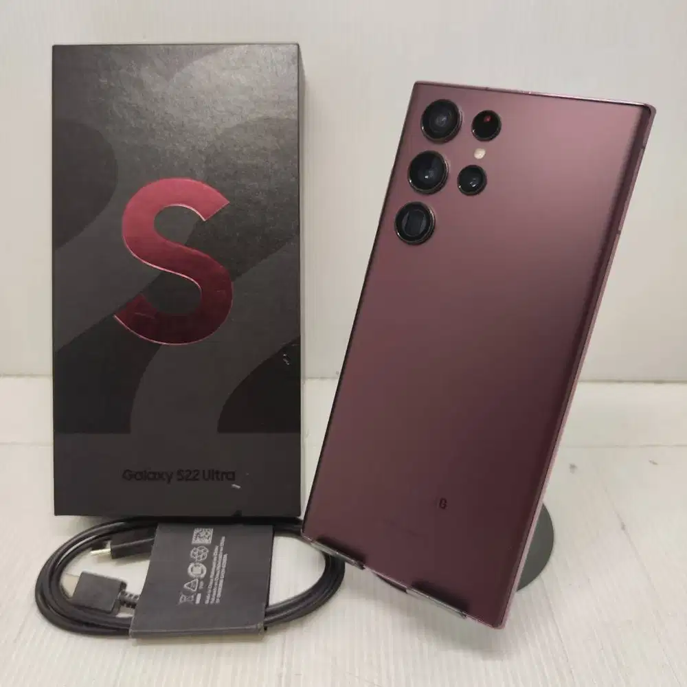 TERMURAH!  SAMSUNG GALAXY S22 ULTRA 5G 12/256 BURGUNDY NO MINUS  FULLS