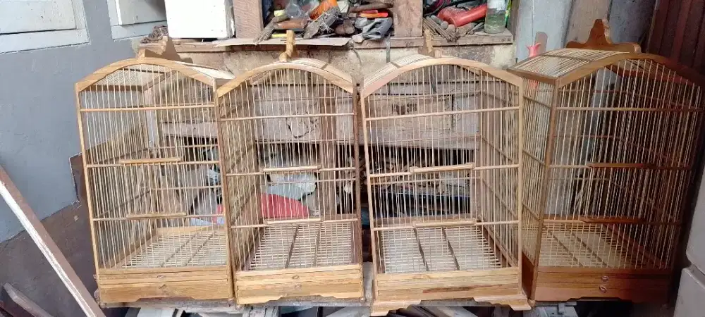 Kandang burung kayu jati