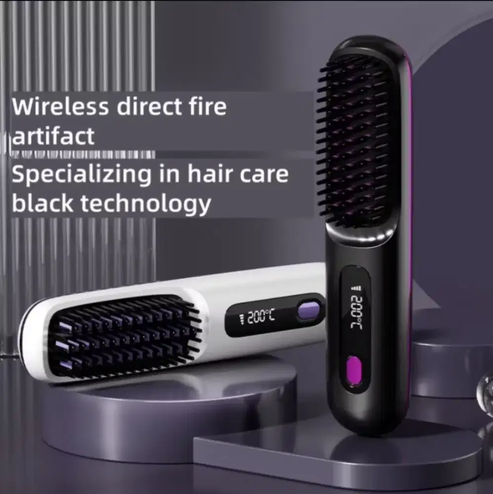 Sisir catok pelurus rambut elektronik cordless wireless portable