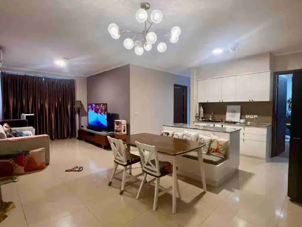 Apartemen Paladian Park, tower G, luas 128 m2, lantai 12, 2 unit gabung jadi 1, 3+1 kt, 2 km