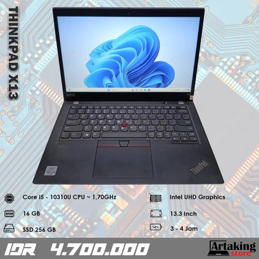 Lenovo Thinkpad X13 - Core i5 - Gen 10 th - Ram 16 GB - SSD 256 GB