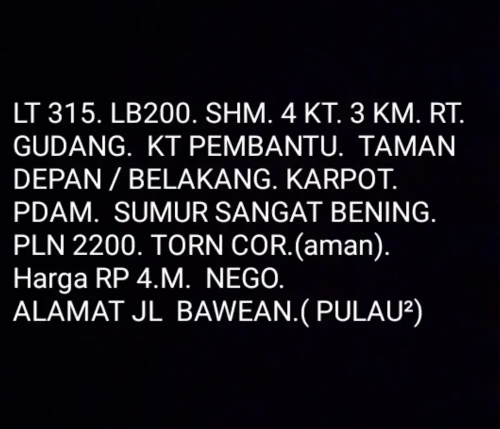 Dijual rumah tengah kota