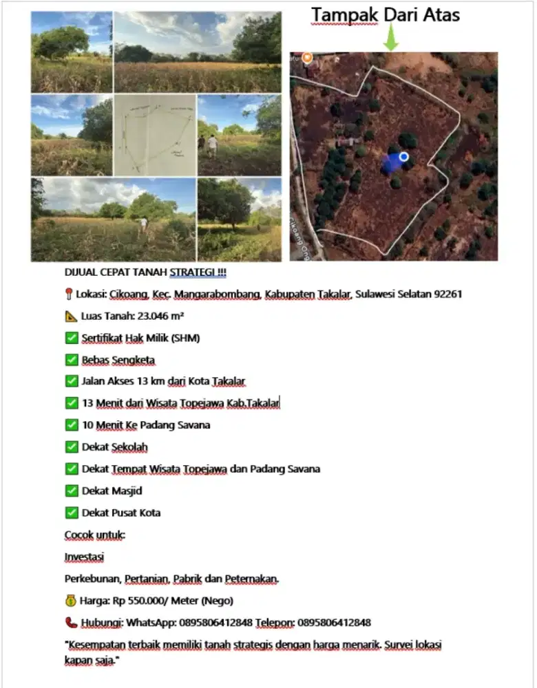 DIJUAL CEPAT TANAH STRATEGIS !!!