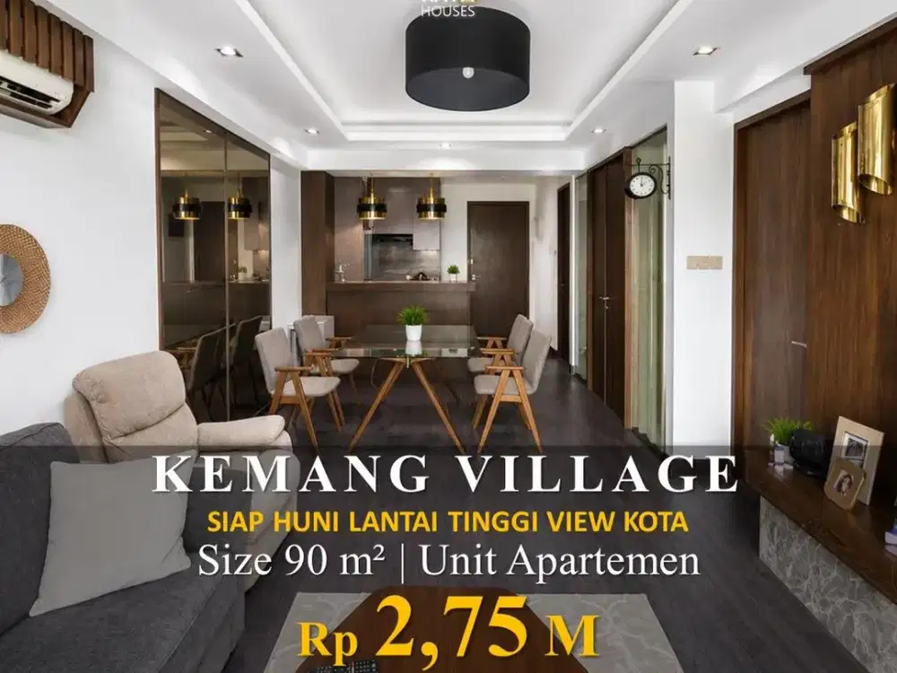 !!! Kemang Village 90m² 2BR | Lantai Tinggi View Kota | 2,75M Nego