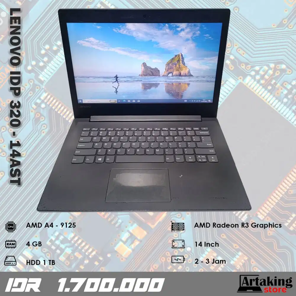 Lenovo Ideapad 320 - 14AST - AMD A4 - Ram 4 GB - Normal Siap Pakai