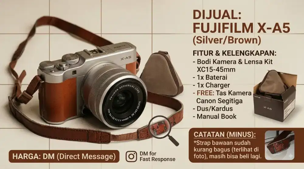 MIRRORLESS FUJIFILM XA5 FULL KIT