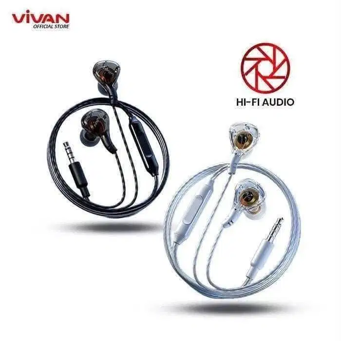 Earphone In Ear Vivan Q17 IEM Handsfree Earbuds Wired