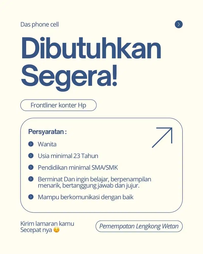 Lowongan pekerjaan Konter