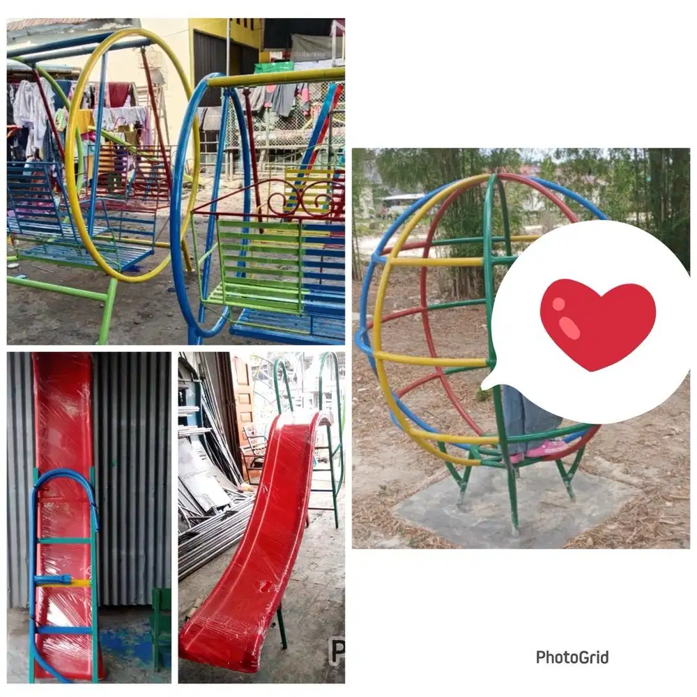 Perosotan, ayunan, jungkit , playground, mainan outdoor, kuda kudaan
