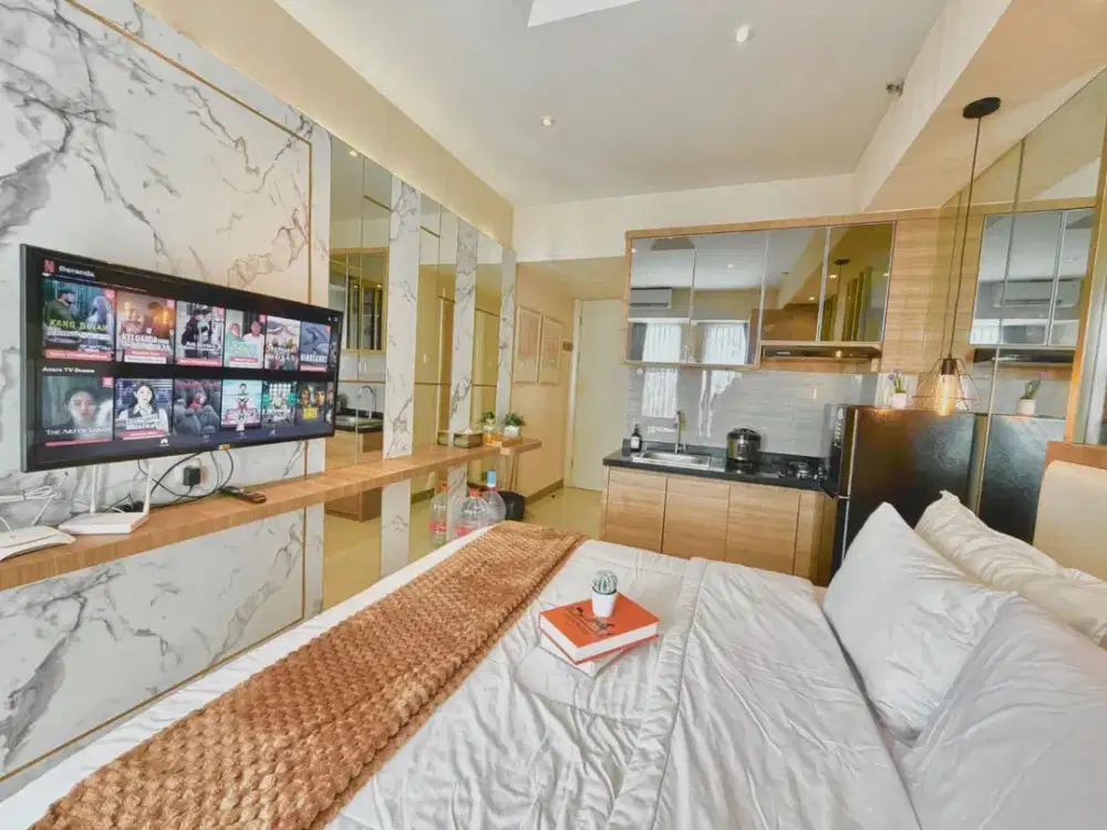 Sewa Harian 450K/hari Benson Studio Plus  Full Furnish Cantik Lantai 53 View City