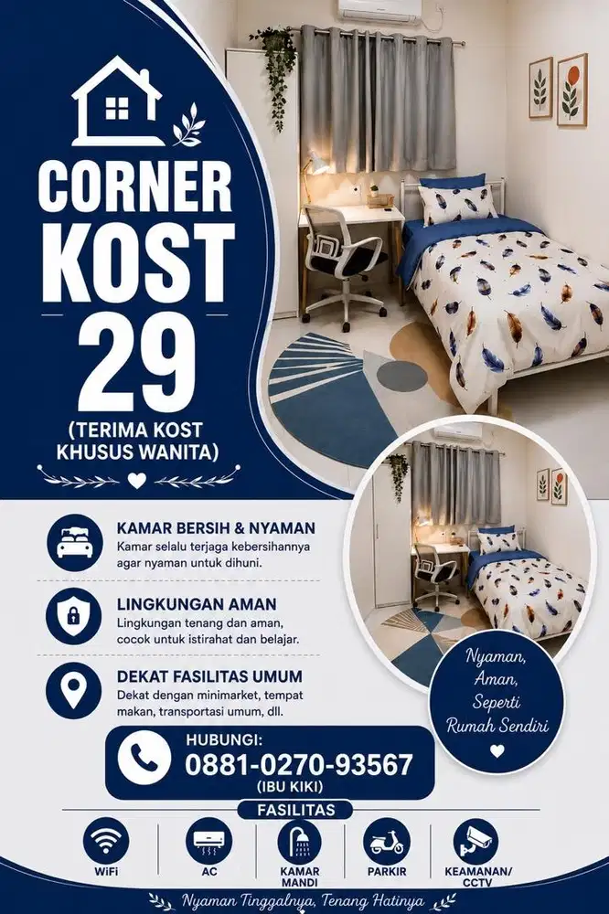 Corner Kost 29 ( kost khusus wanita )